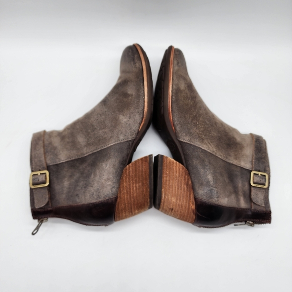 Kork Ease Maddelena Gray Suede Distressed Vintage Ankle Boots Size 8 - Picture 6 of 11